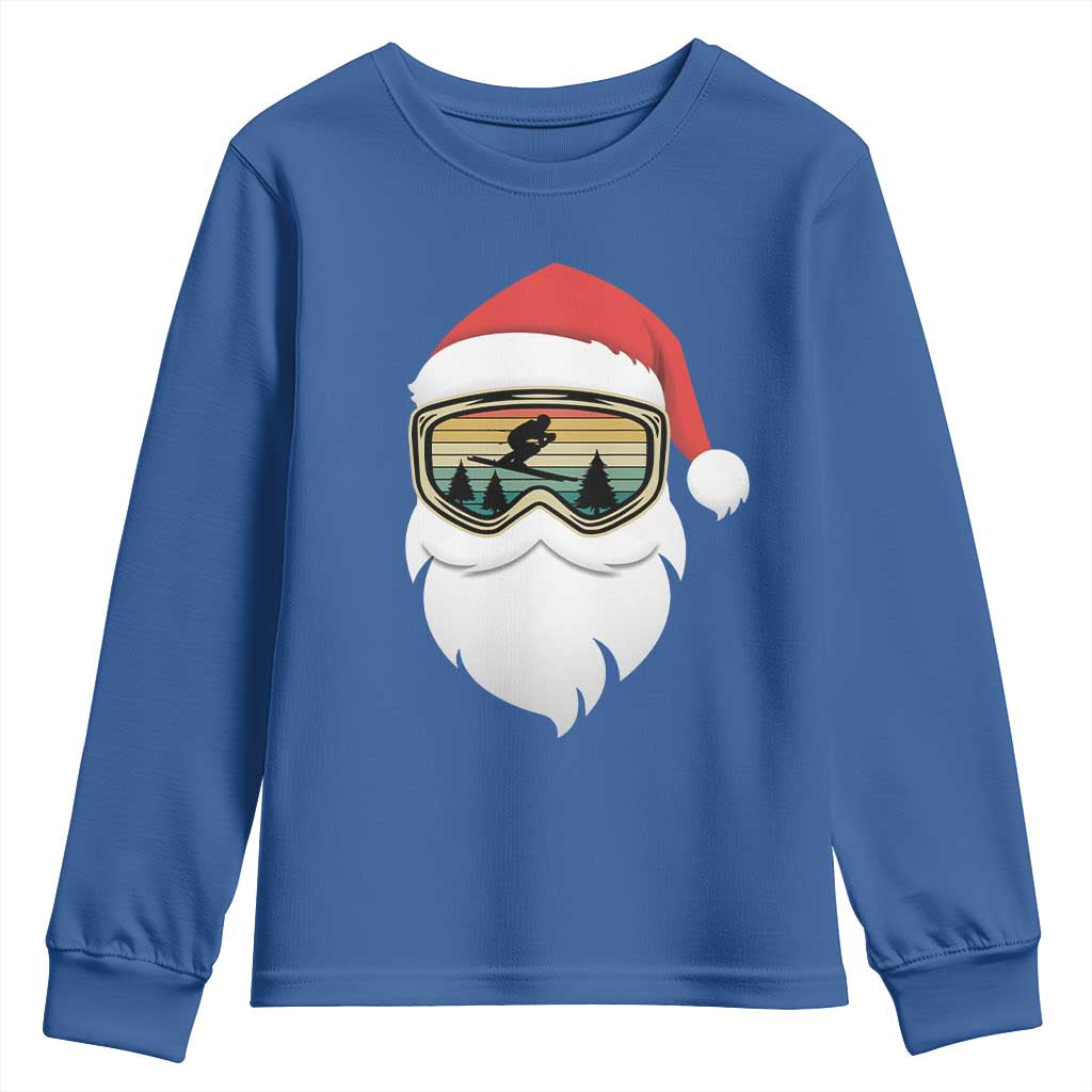 Funny Ski Christmas Winter Sport Skiing Santa Hat Youth Sweatshirt - Wonder Print Shop