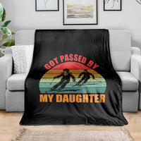 Funny Skiing Ski Dad Throw Blanket Got Passed By My Daughter Retro Vintage - Wonder Print Shop