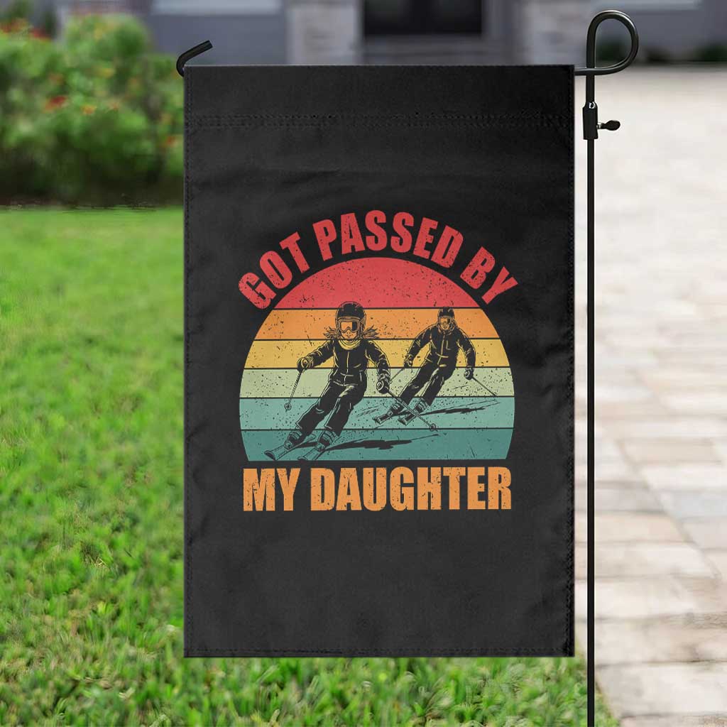 Funny Skiing Ski Dad Garden Flag Got Passed By My Daughter Retro Vintage - Wonder Print Shop