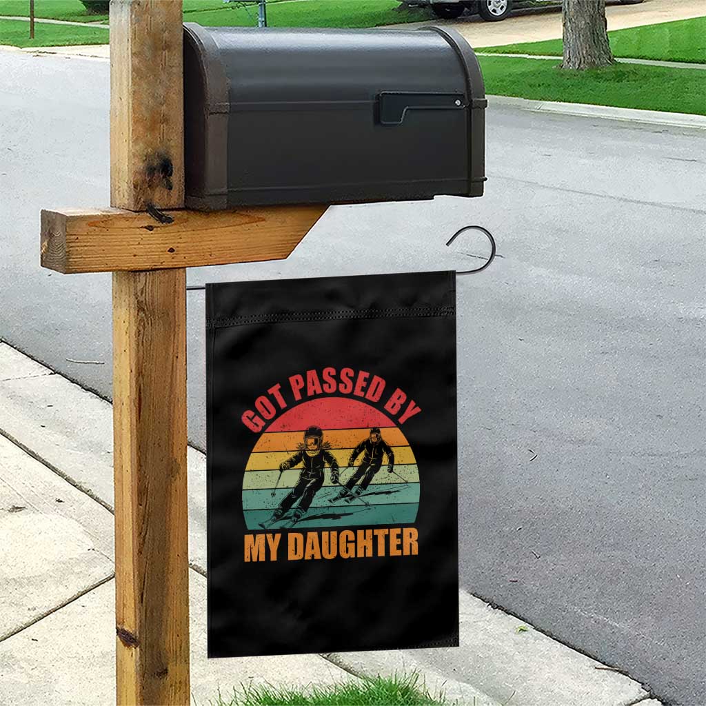 Funny Skiing Ski Dad Garden Flag Got Passed By My Daughter Retro Vintage - Wonder Print Shop