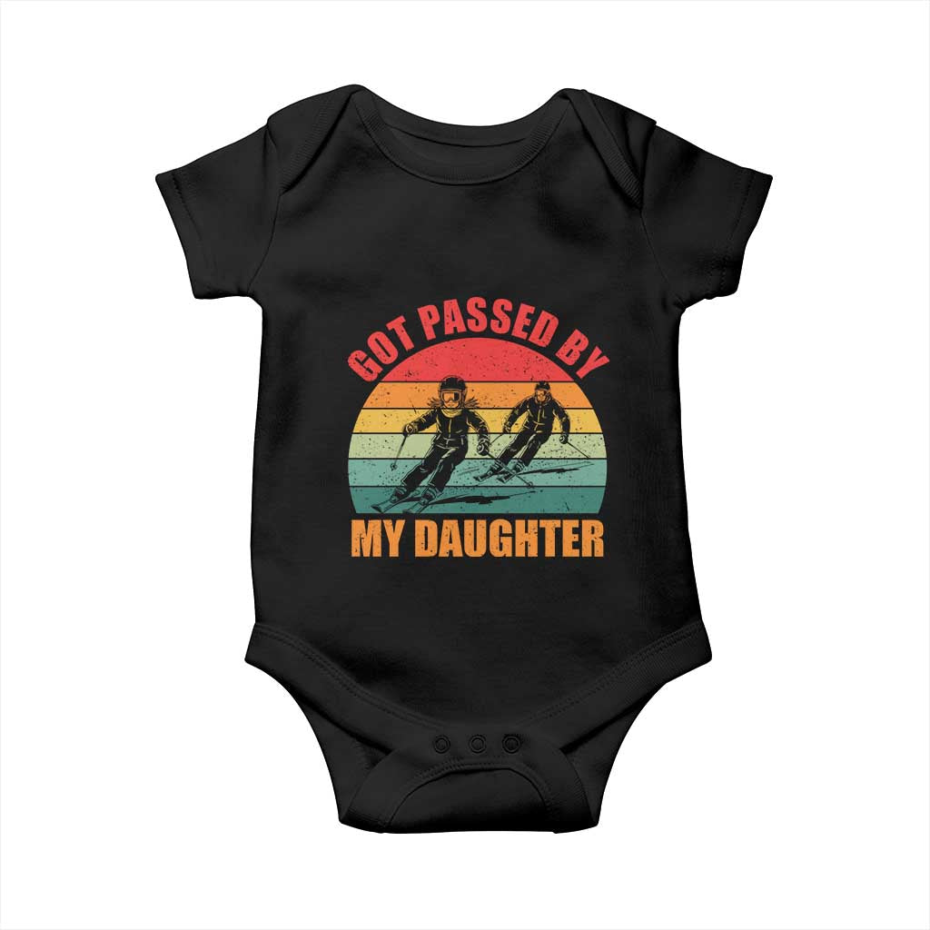 Funny Skiing Ski Dad Baby Onesie Got Passed By My Daughter Retro Vintage - Wonder Print Shop