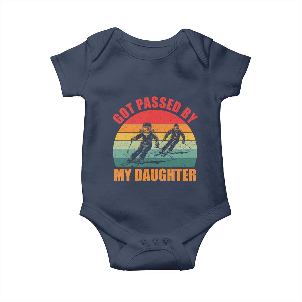 Funny Skiing Ski Dad Baby Onesie Got Passed By My Daughter Retro Vintage - Wonder Print Shop