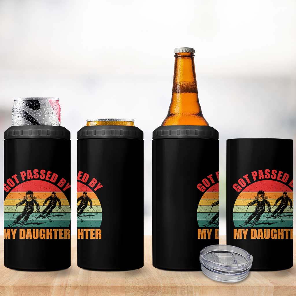 Funny Skiing Ski Dad 4 in 1 Can Cooler Tumbler Got Passed By My Daughter Retro Vintage - Wonder Print Shop