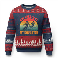 Funny Skiing Ski Dad Ugly Christmas Sweater Got Passed By My Daughter Retro Vintage - Wonder Print Shop