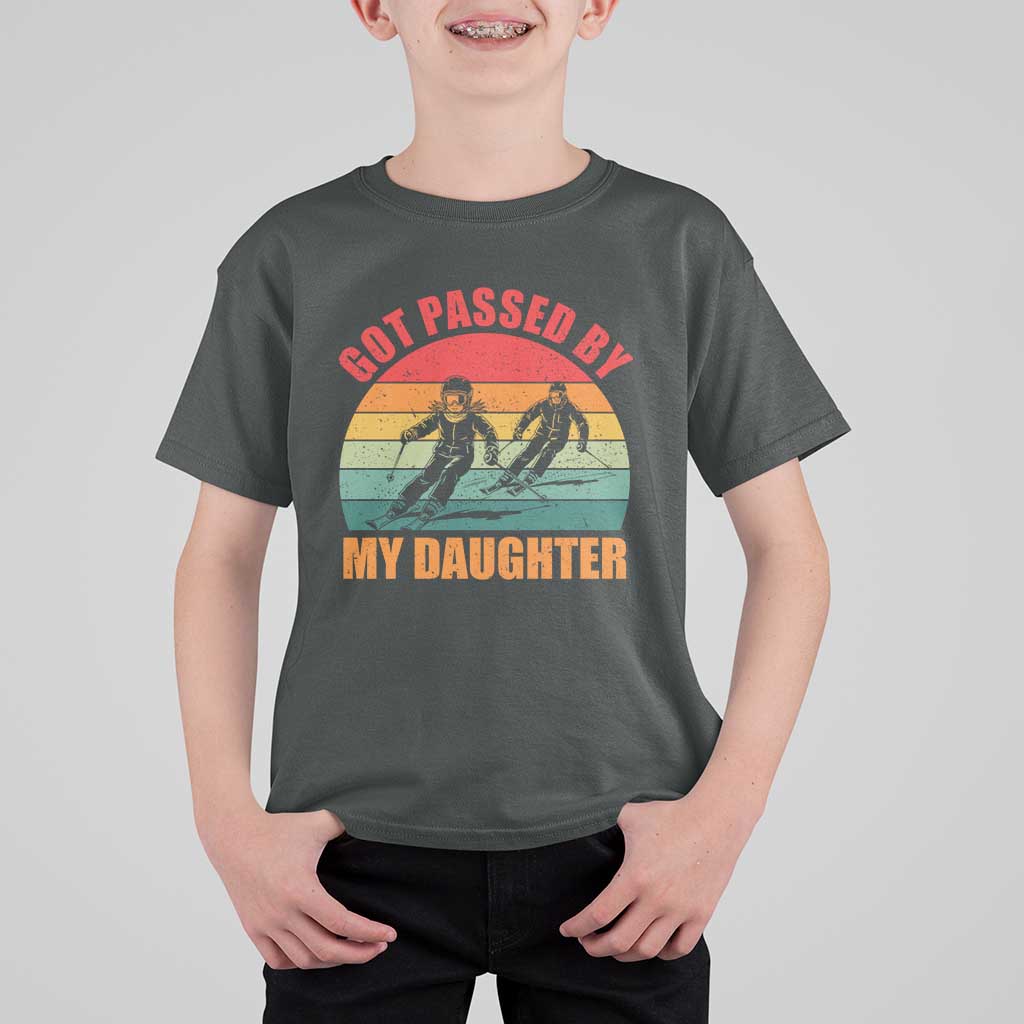 Funny Skiing Ski Dad T Shirt For Kid Got Passed By My Daughter Retro Vintage - Wonder Print Shop