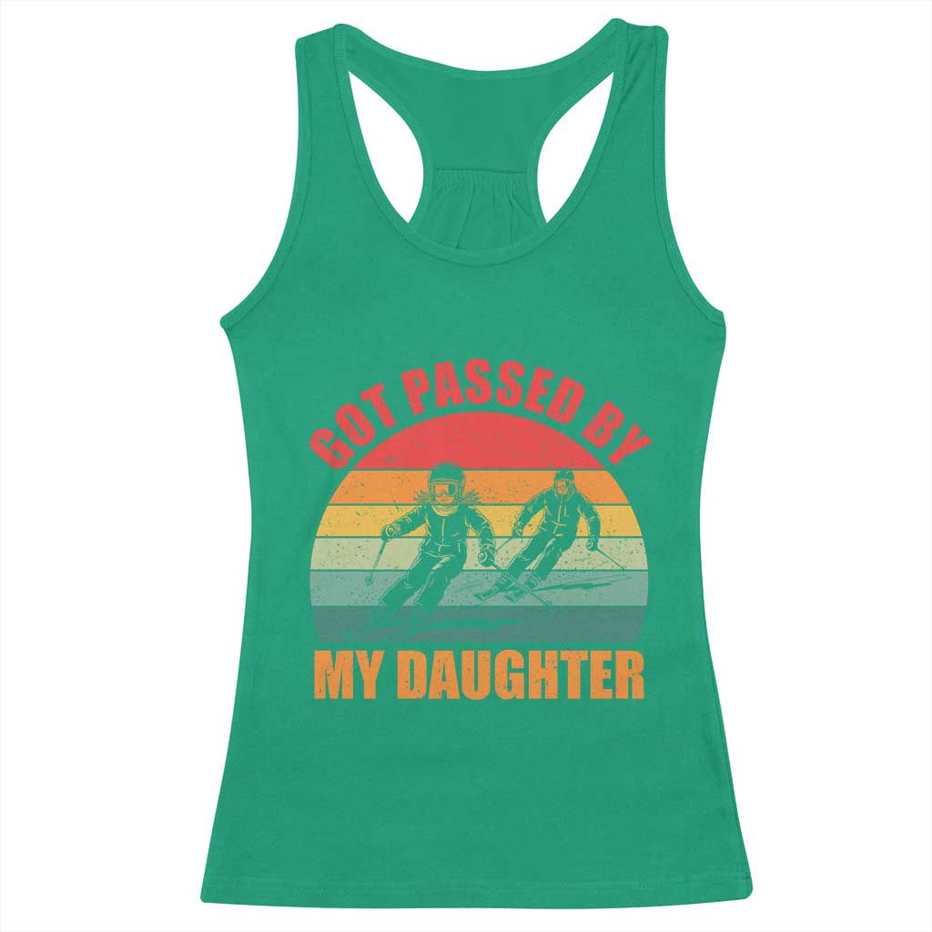 Funny Skiing Ski Dad Racerback Tank Top Got Passed By My Daughter Retro Vintage - Wonder Print Shop
