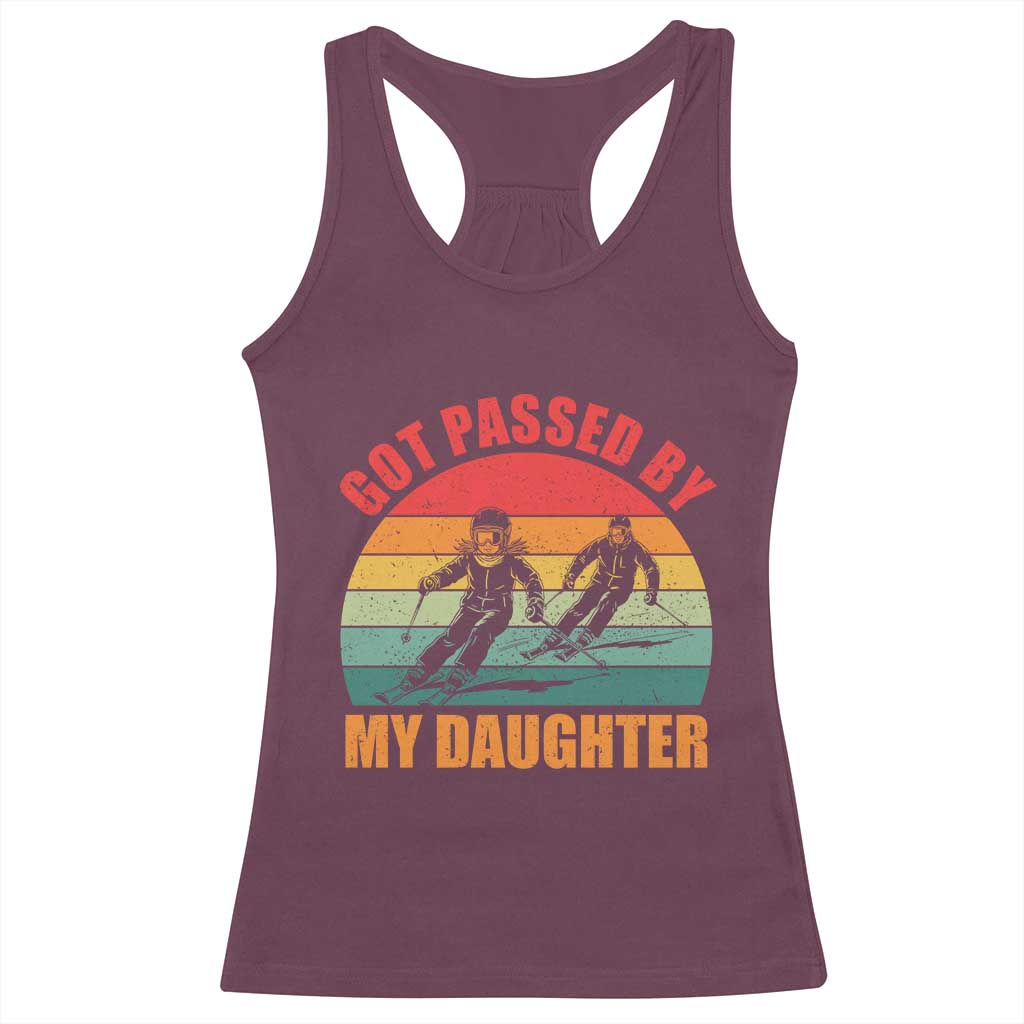 Funny Skiing Ski Dad Racerback Tank Top Got Passed By My Daughter Retro Vintage - Wonder Print Shop