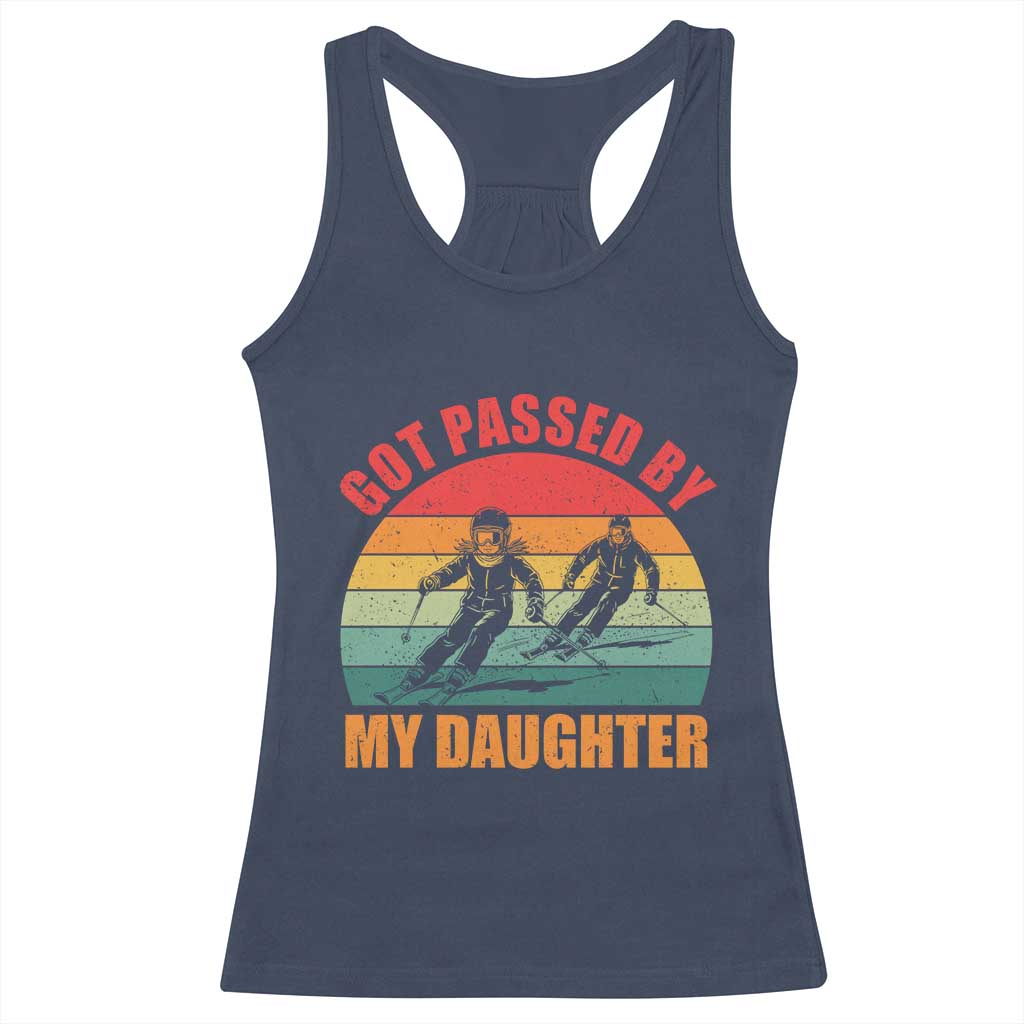 Funny Skiing Ski Dad Racerback Tank Top Got Passed By My Daughter Retro Vintage - Wonder Print Shop