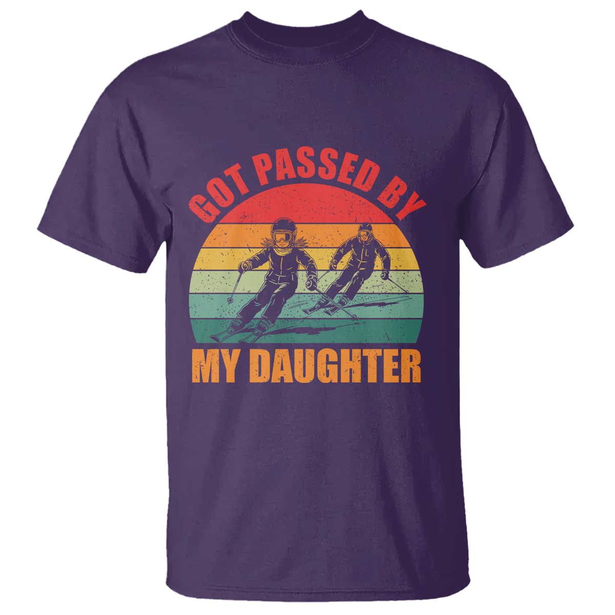 Funny Skiing Ski Dad T Shirt Got Passed By My Daughter Retro Vintage - Wonder Print Shop