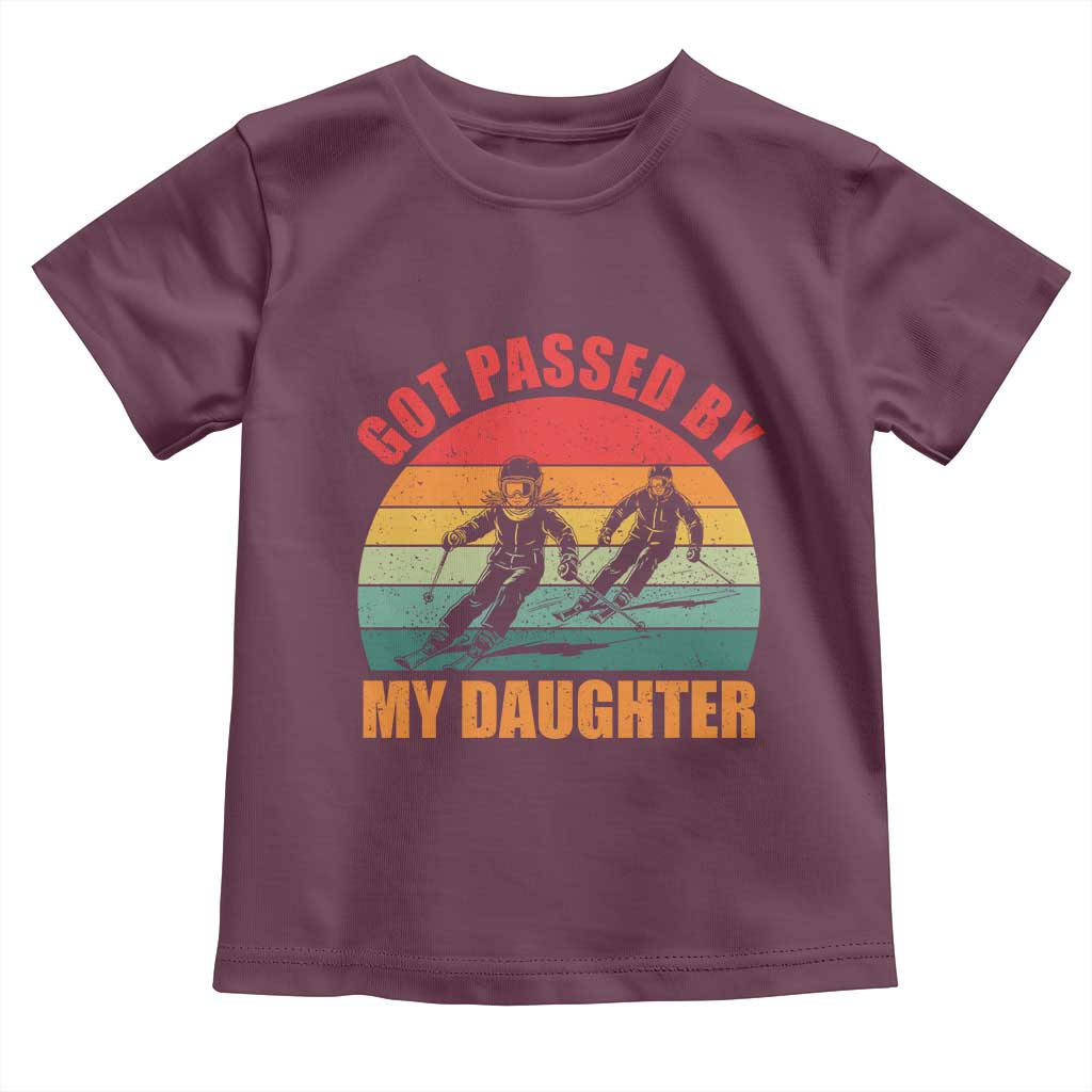 Funny Skiing Ski Dad Toddler T Shirt Got Passed By My Daughter Retro Vintage - Wonder Print Shop