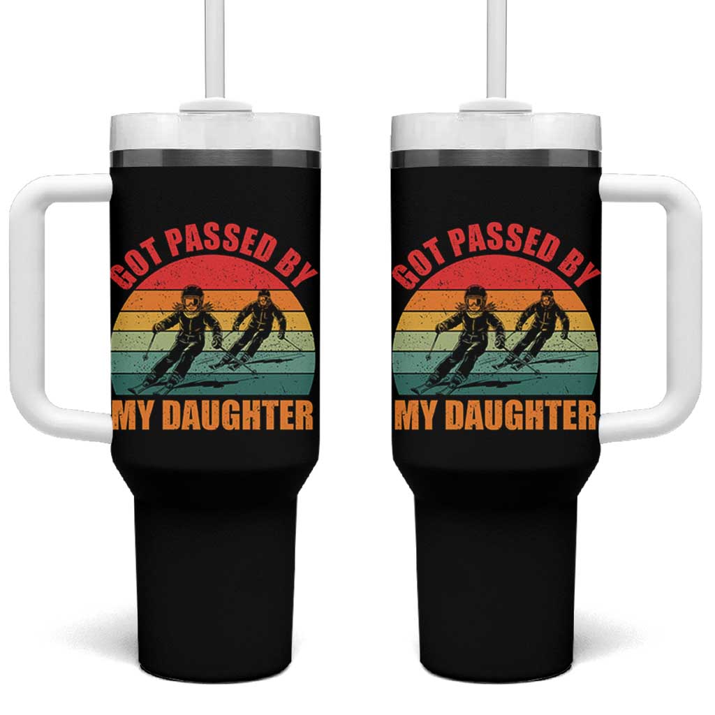 Funny Skiing Ski Dad Tumbler With Handle Got Passed By My Daughter Retro Vintage - Wonder Print Shop