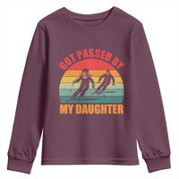 Funny Skiing Ski Dad Youth Sweatshirt Got Passed By My Daughter Retro Vintage - Wonder Print Shop