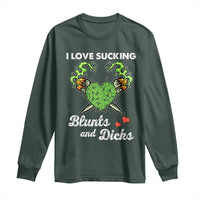 Funny Valentine's Day Weed Cannabis Marijuana Long Sleeve Shirt I Love Sucking Blunts And Dicks