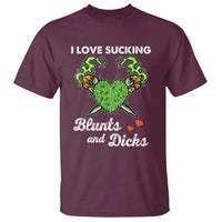 Funny Valentine's Day Weed Cannabis Marijuana T Shirt I Love Sucking Blunts And Dicks