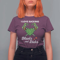 Funny Valentine's Day Weed Cannabis Marijuana T Shirt For Women I Love Sucking Blunts And Dicks