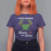 Funny Valentine's Day Weed Cannabis Marijuana T Shirt For Women I Love Sucking Blunts And Dicks