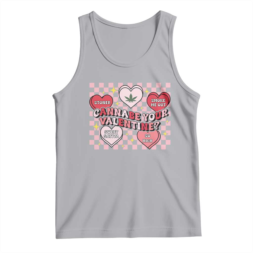 Funny Valentine's Day Weed Cannabis Marijuana Tank Top Cannabe Your Valentine Heart