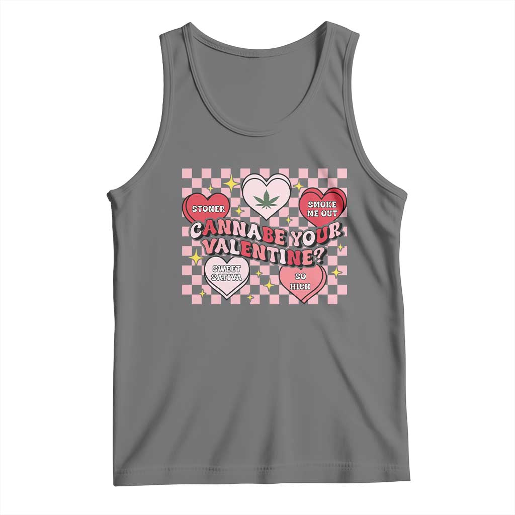 Funny Valentine's Day Weed Cannabis Marijuana Tank Top Cannabe Your Valentine Heart
