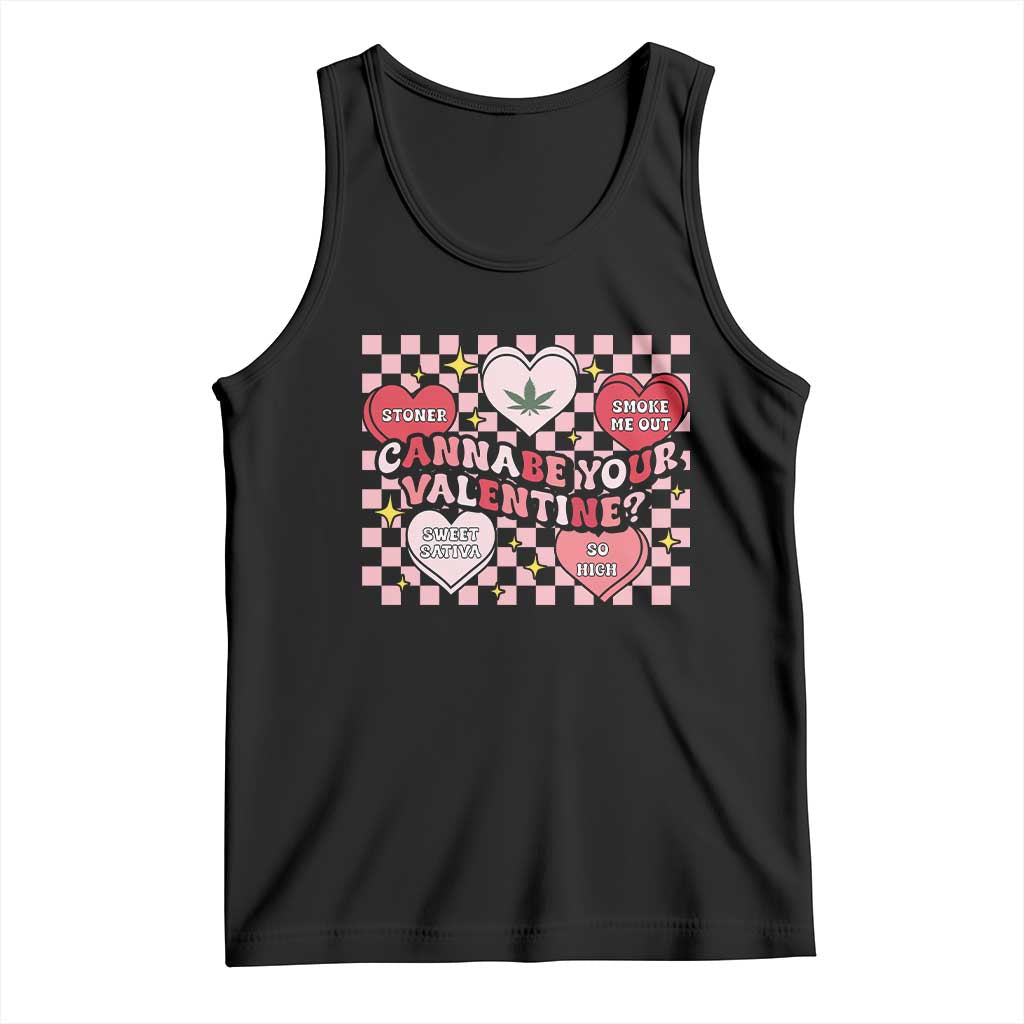 Funny Valentine's Day Weed Cannabis Marijuana Tank Top Cannabe Your Valentine Heart
