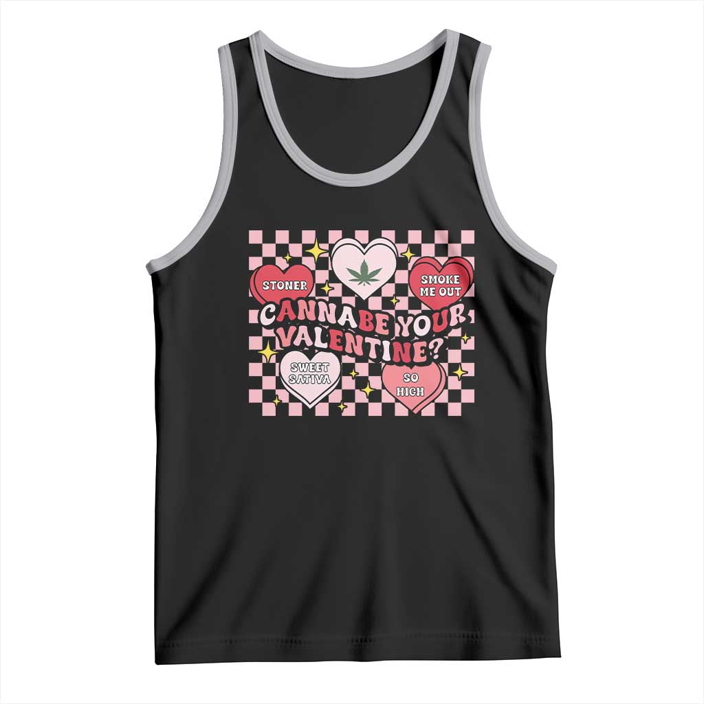 Funny Valentine's Day Weed Cannabis Marijuana Tank Top Cannabe Your Valentine Heart
