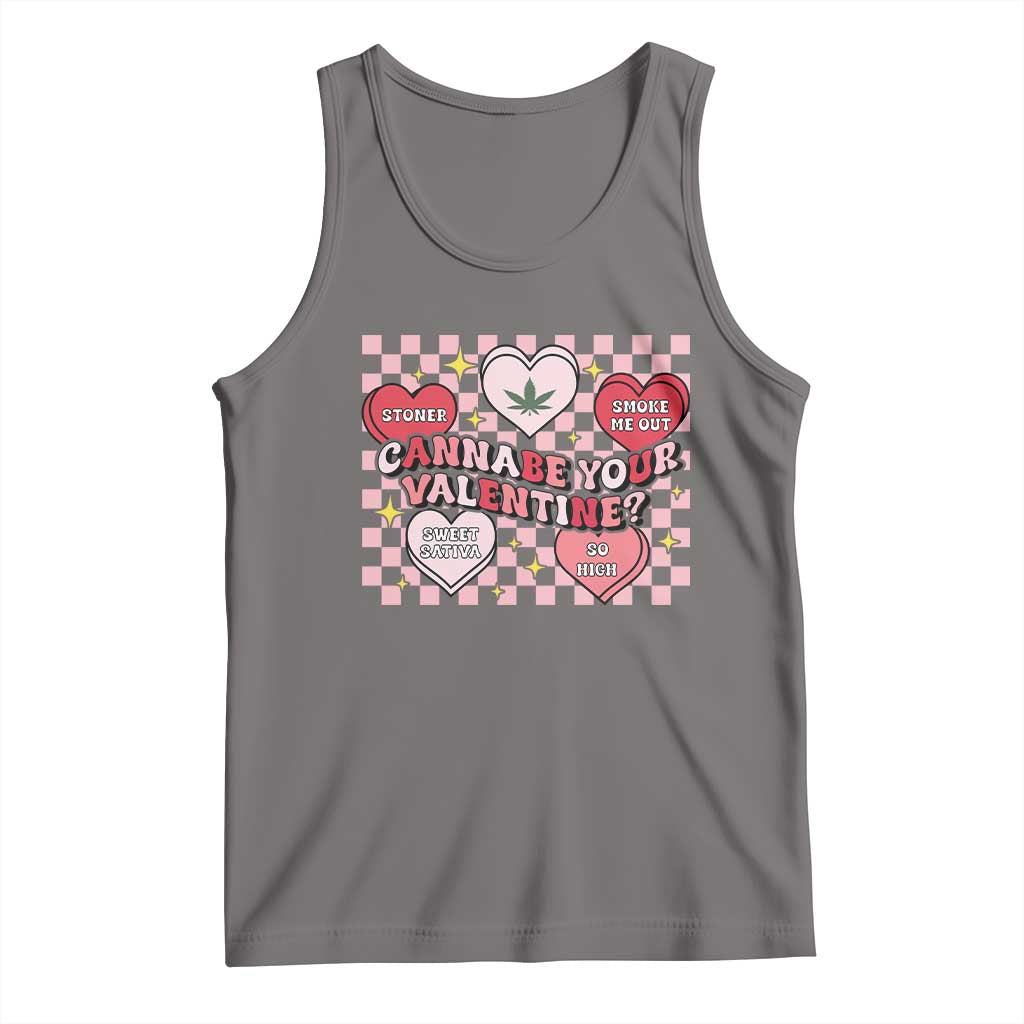 Funny Valentine's Day Weed Cannabis Marijuana Tank Top Cannabe Your Valentine Heart