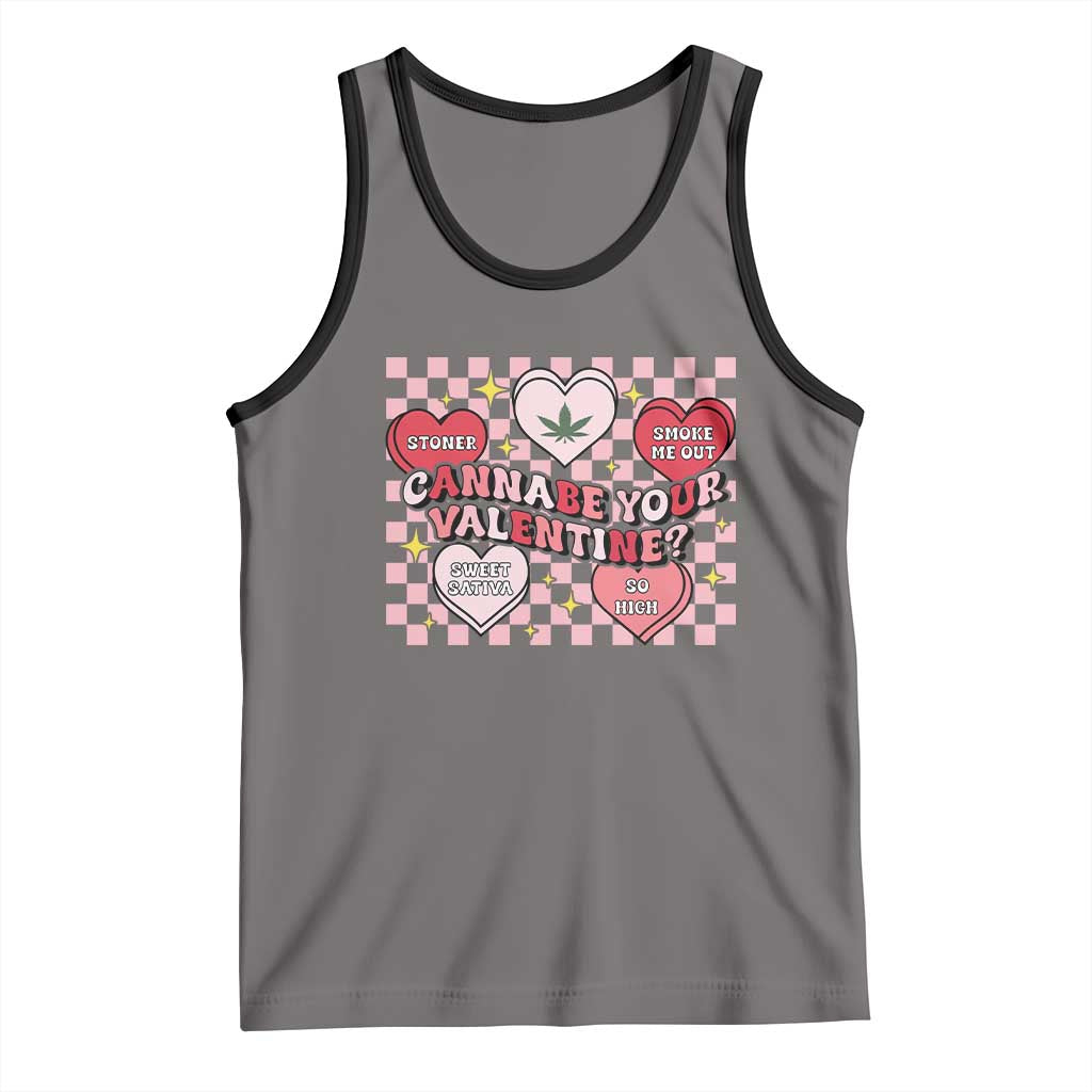 Funny Valentine's Day Weed Cannabis Marijuana Tank Top Cannabe Your Valentine Heart