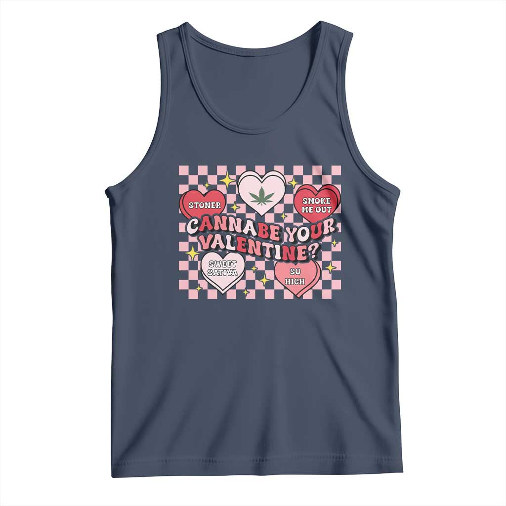 Funny Valentine's Day Weed Cannabis Marijuana Tank Top Cannabe Your Valentine Heart