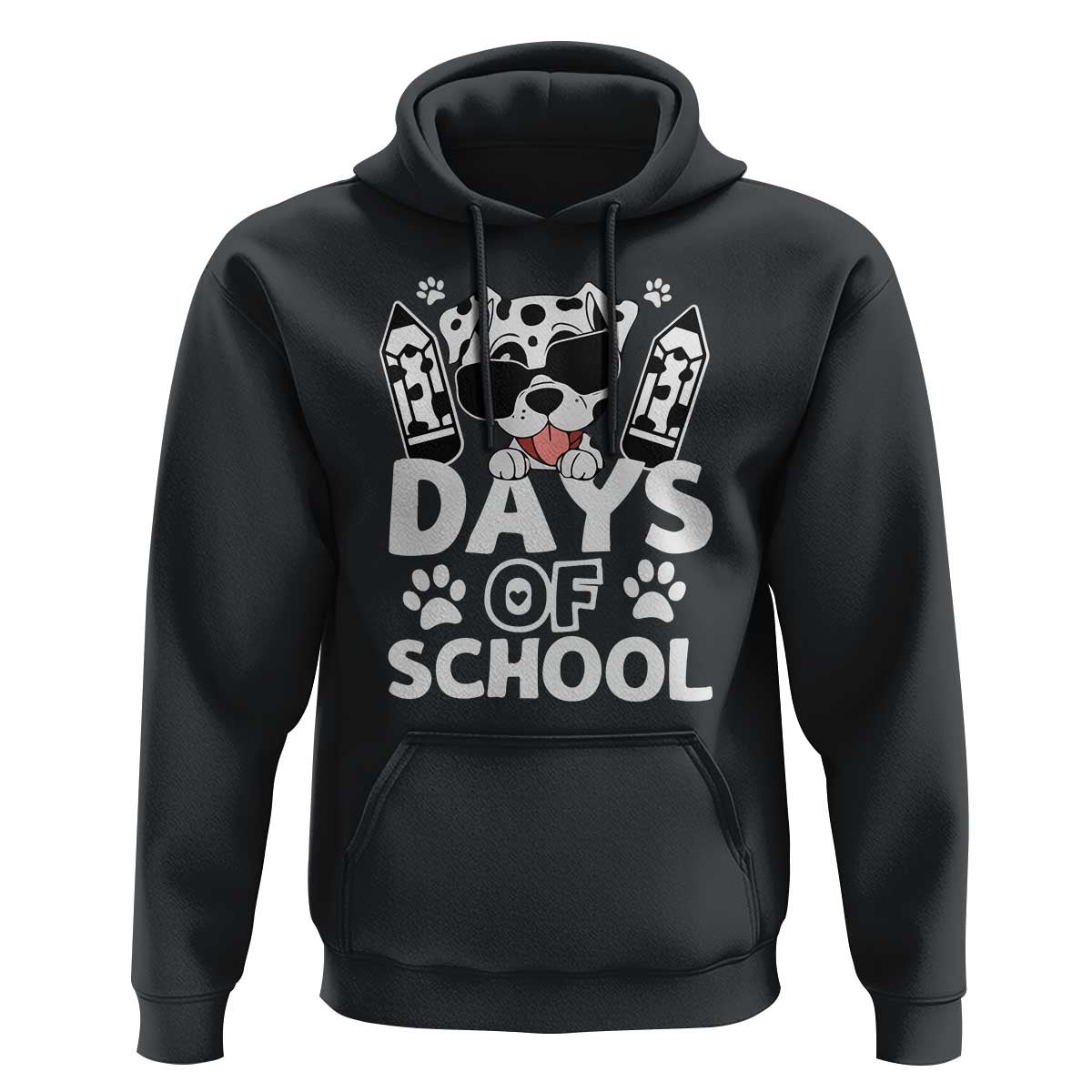 Funny 101 Days Of School Dalmatian Dog Hoodie 100th Day Of School