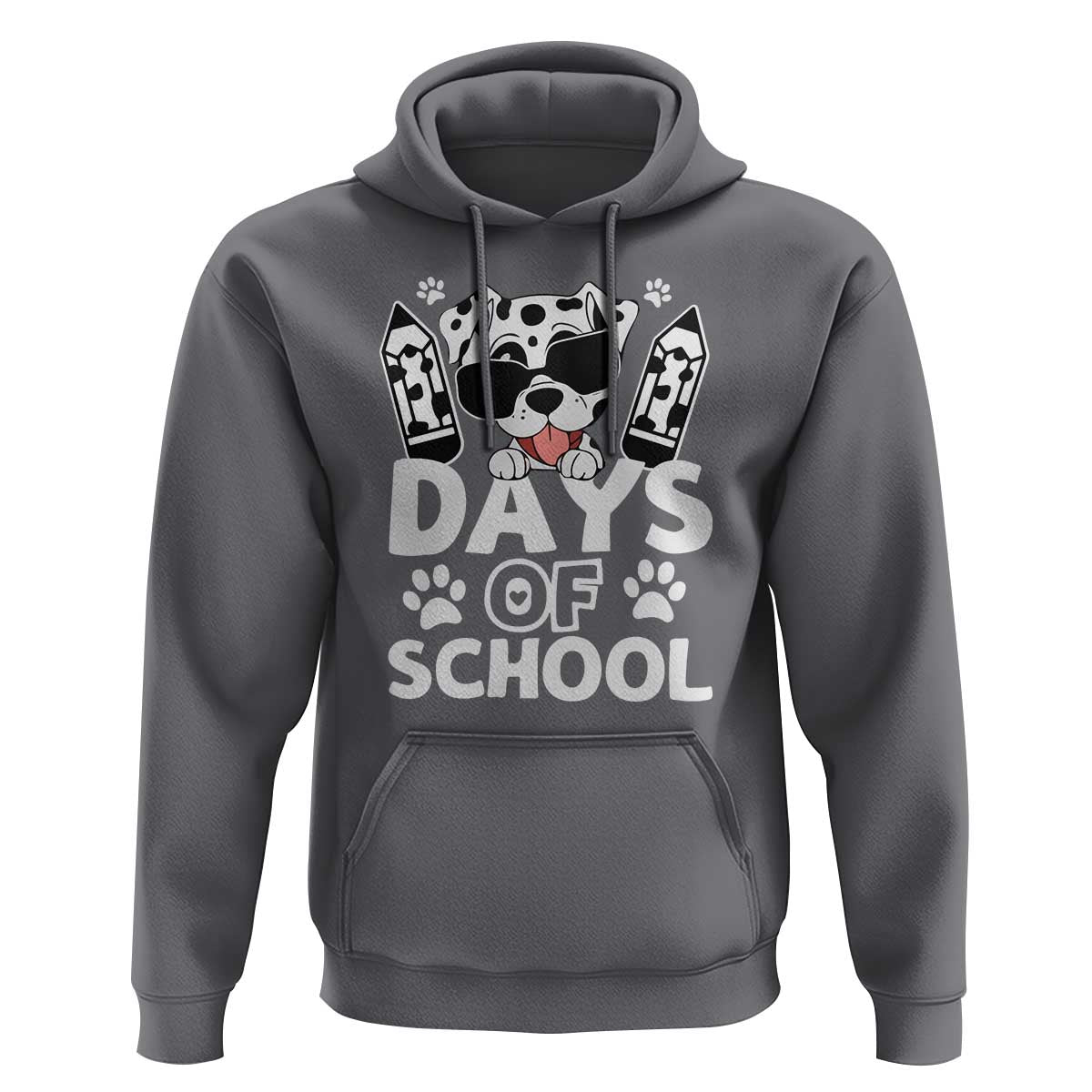 Funny 101 Days Of School Dalmatian Dog Hoodie 100th Day Of School