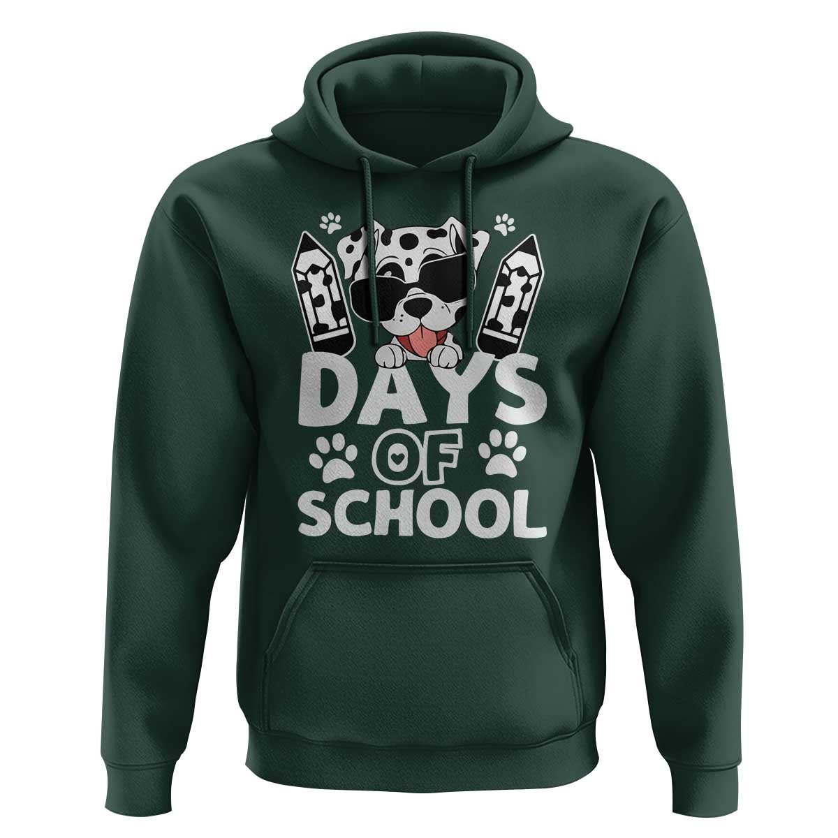 Funny 101 Days Of School Dalmatian Dog Hoodie 100th Day Of School