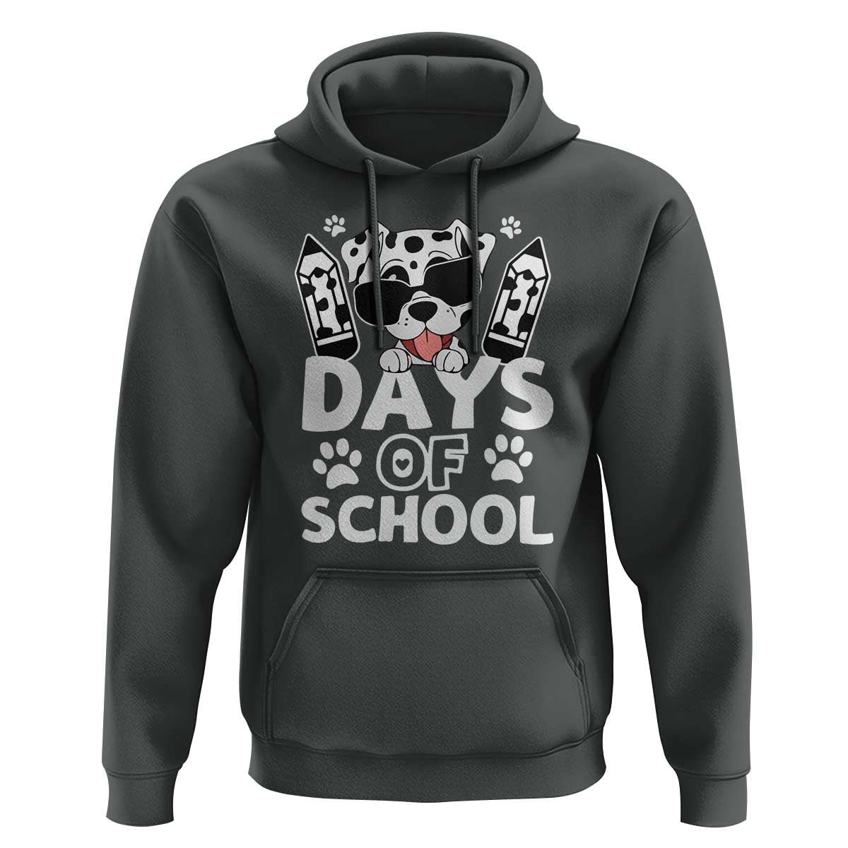Funny 101 Days Of School Dalmatian Dog Hoodie 100th Day Of School