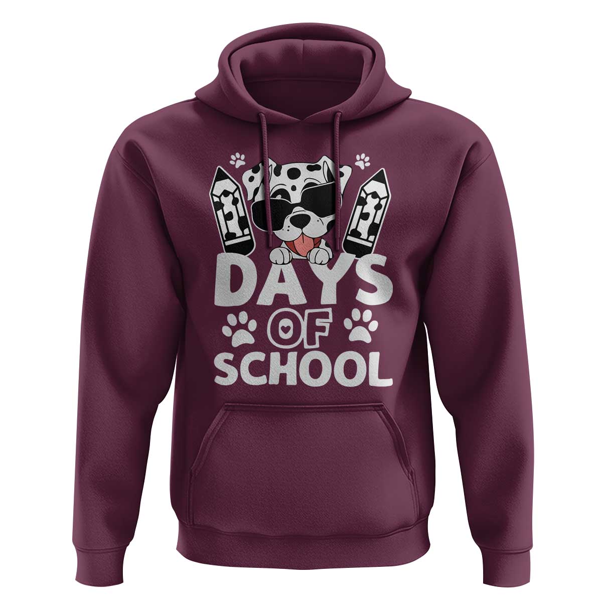 Funny 101 Days Of School Dalmatian Dog Hoodie 100th Day Of School