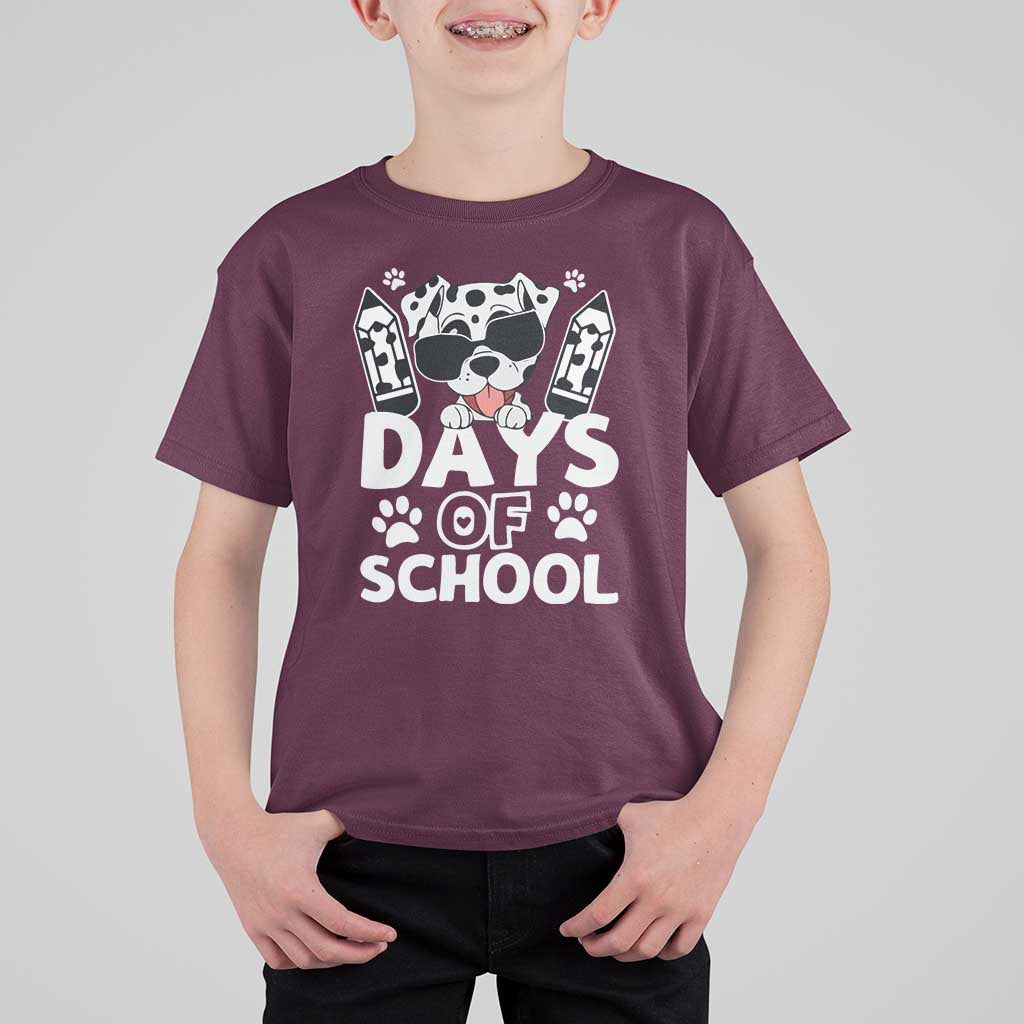 Funny 101 Days Of School Dalmatian Dog T Shirt For Kid 100th Day Of School