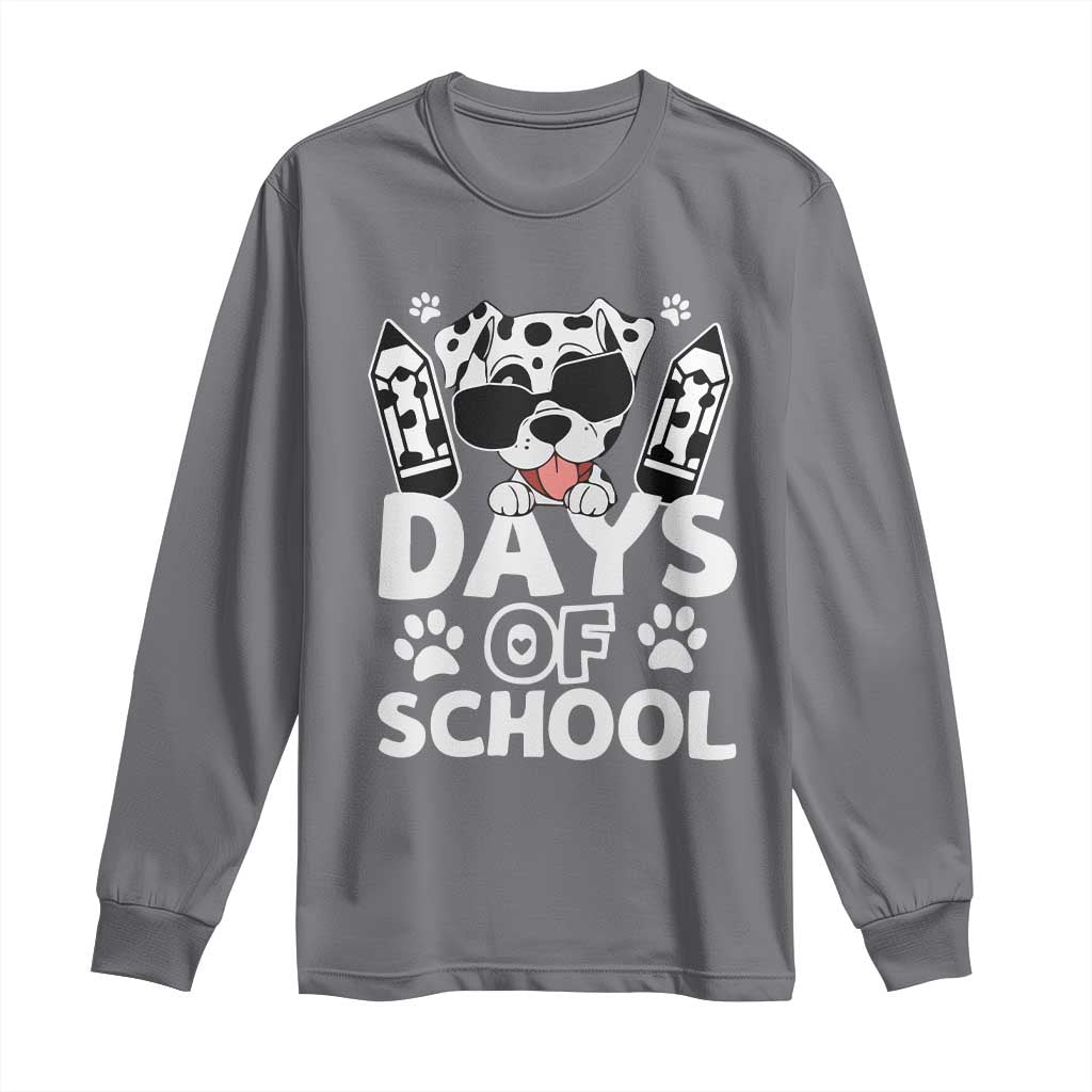 Funny 101 Days Of School Dalmatian Dog Long Sleeve Shirt 100th Day Of School