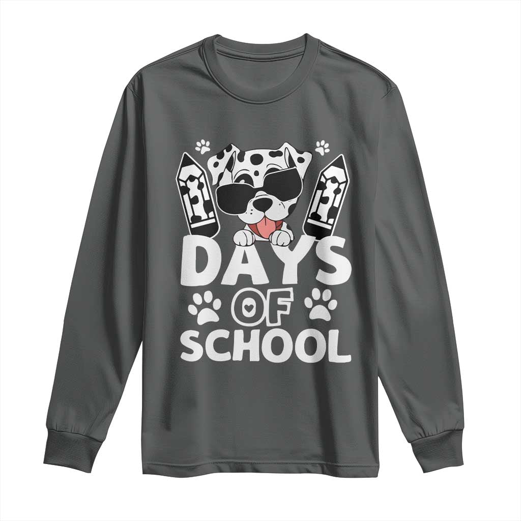 Funny 101 Days Of School Dalmatian Dog Long Sleeve Shirt 100th Day Of School