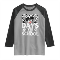 Funny 101 Days Of School Dalmatian Dog Raglan Shirt 100th Day Of School