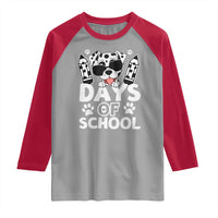 Funny 101 Days Of School Dalmatian Dog Raglan Shirt 100th Day Of School