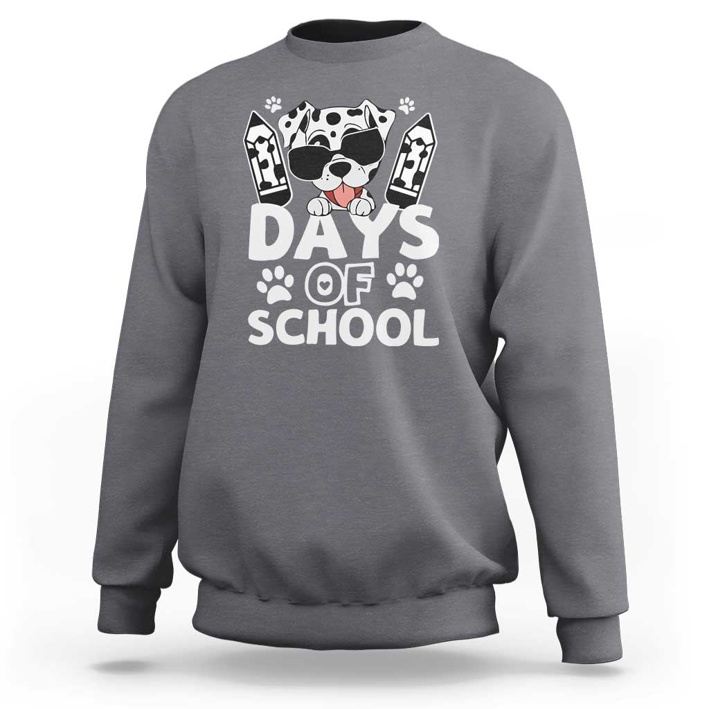 Funny 101 Days Of School Dalmatian Dog Sweatshirt 100th Day Of School