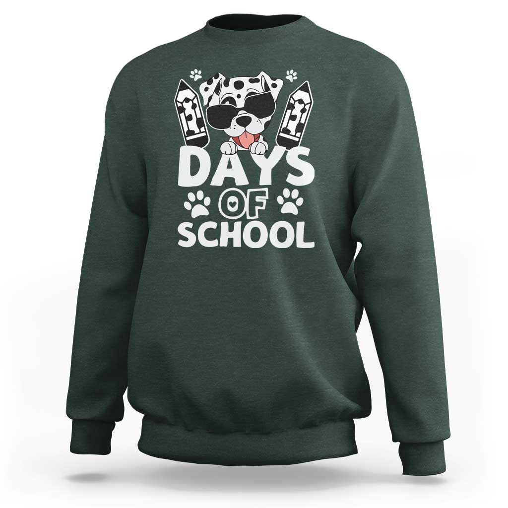 Funny 101 Days Of School Dalmatian Dog Sweatshirt 100th Day Of School