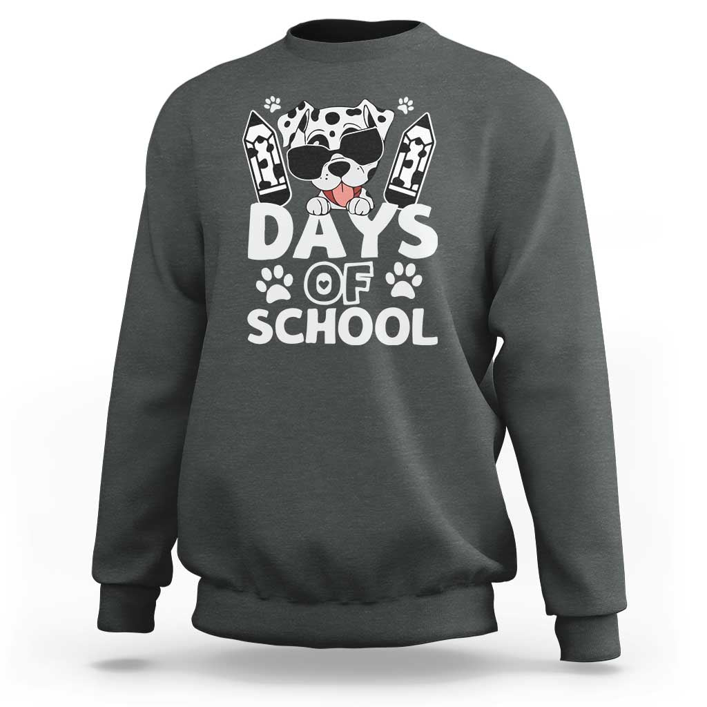 Funny 101 Days Of School Dalmatian Dog Sweatshirt 100th Day Of School