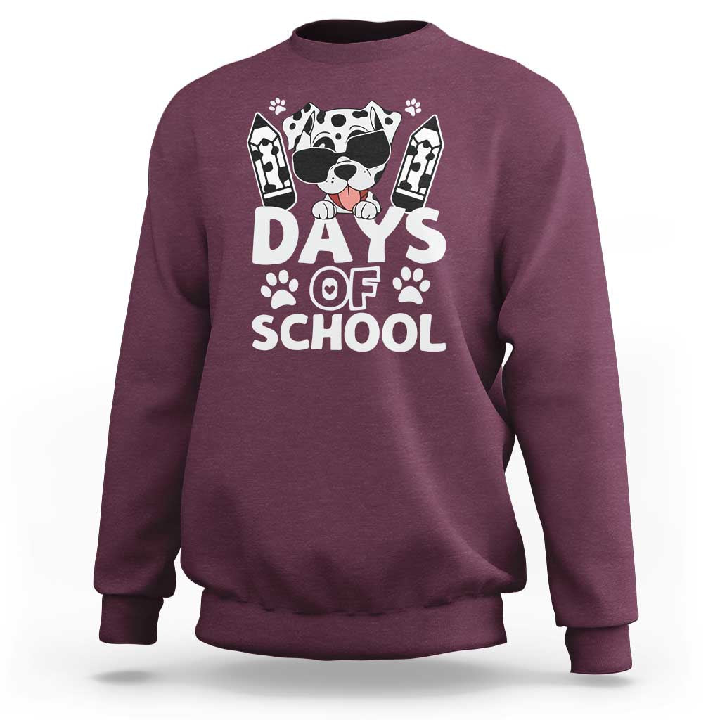 Funny 101 Days Of School Dalmatian Dog Sweatshirt 100th Day Of School