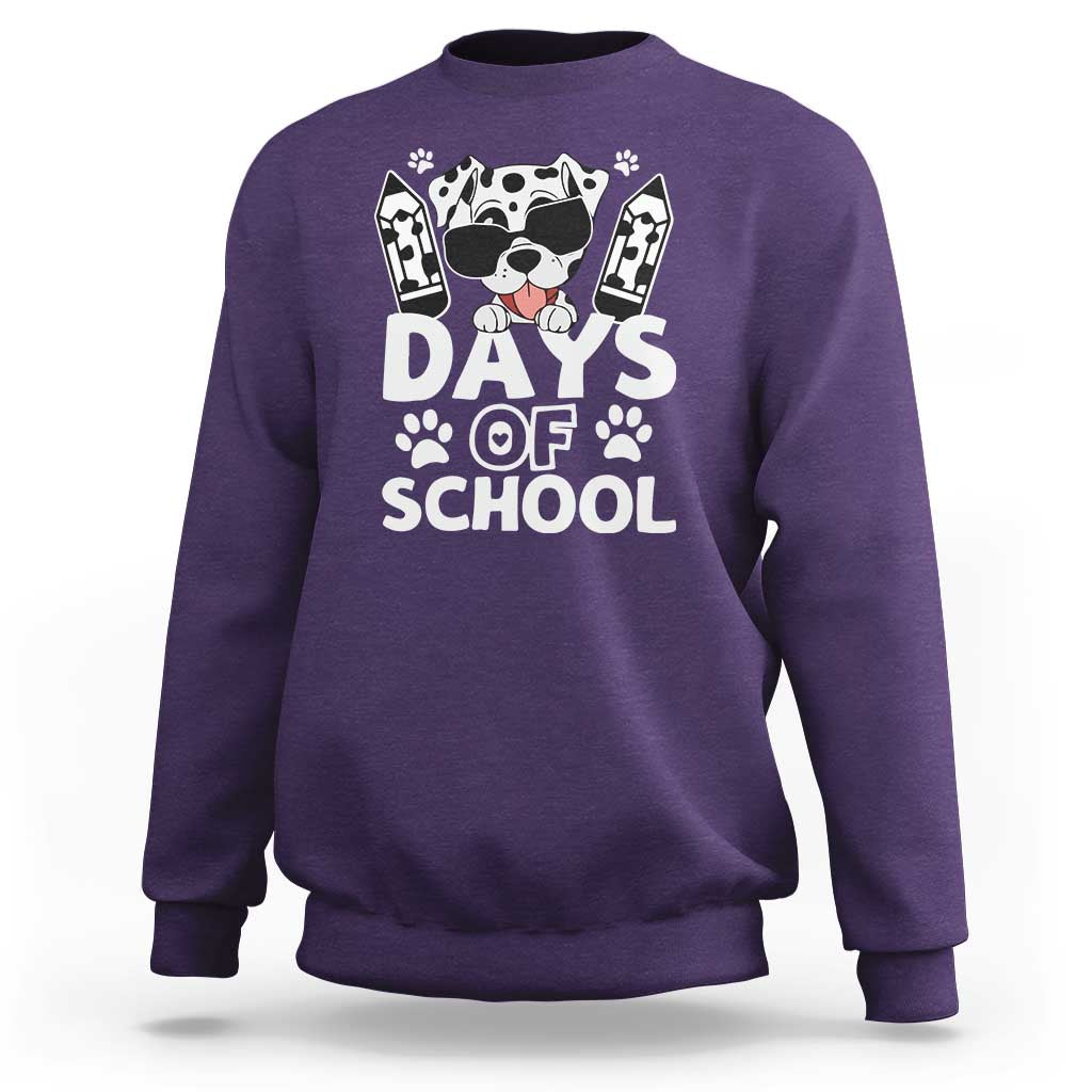 Funny 101 Days Of School Dalmatian Dog Sweatshirt 100th Day Of School