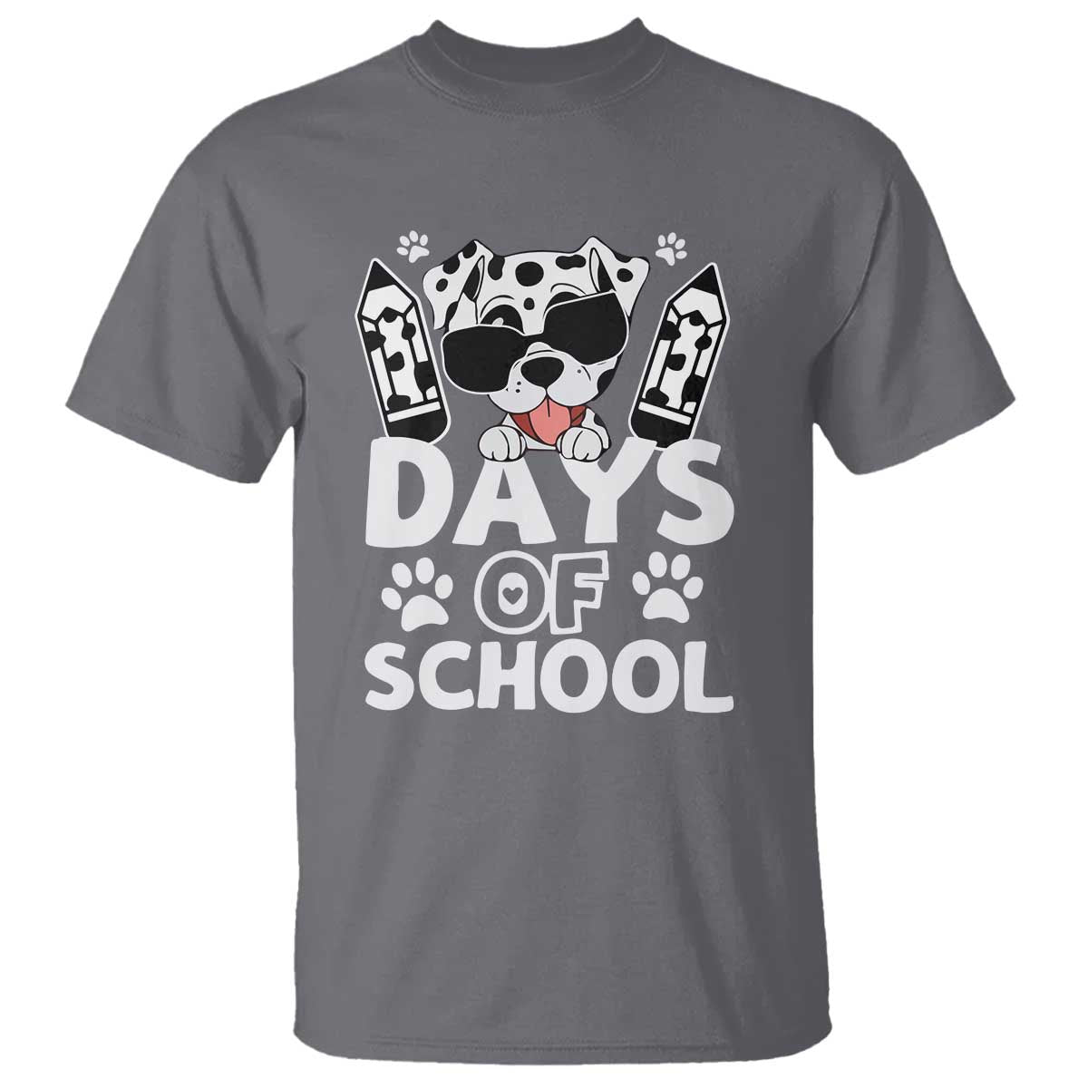 Funny 101 Days Of School Dalmatian Dog T Shirt 100th Day Of School
