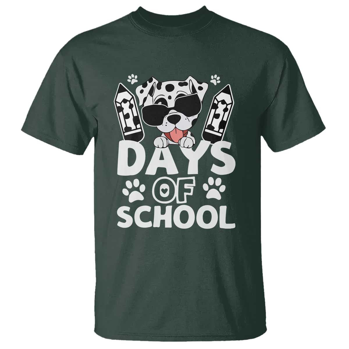 Funny 101 Days Of School Dalmatian Dog T Shirt 100th Day Of School