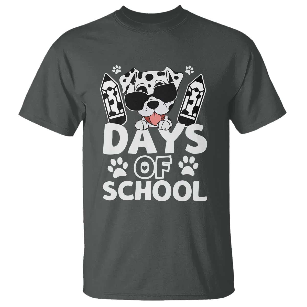 Funny 101 Days Of School Dalmatian Dog T Shirt 100th Day Of School