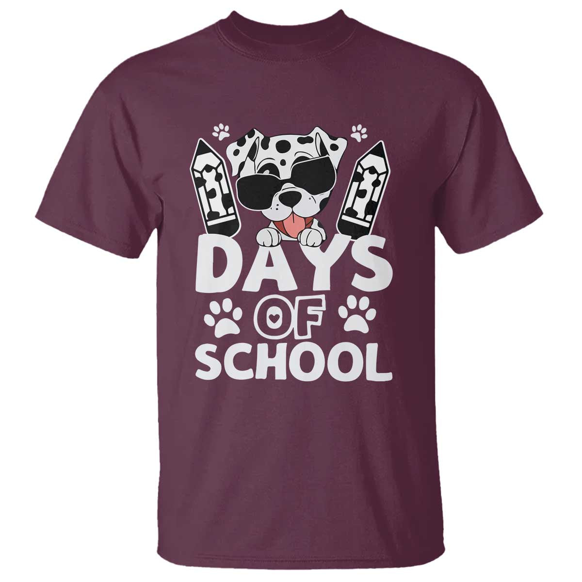 Funny 101 Days Of School Dalmatian Dog T Shirt 100th Day Of School