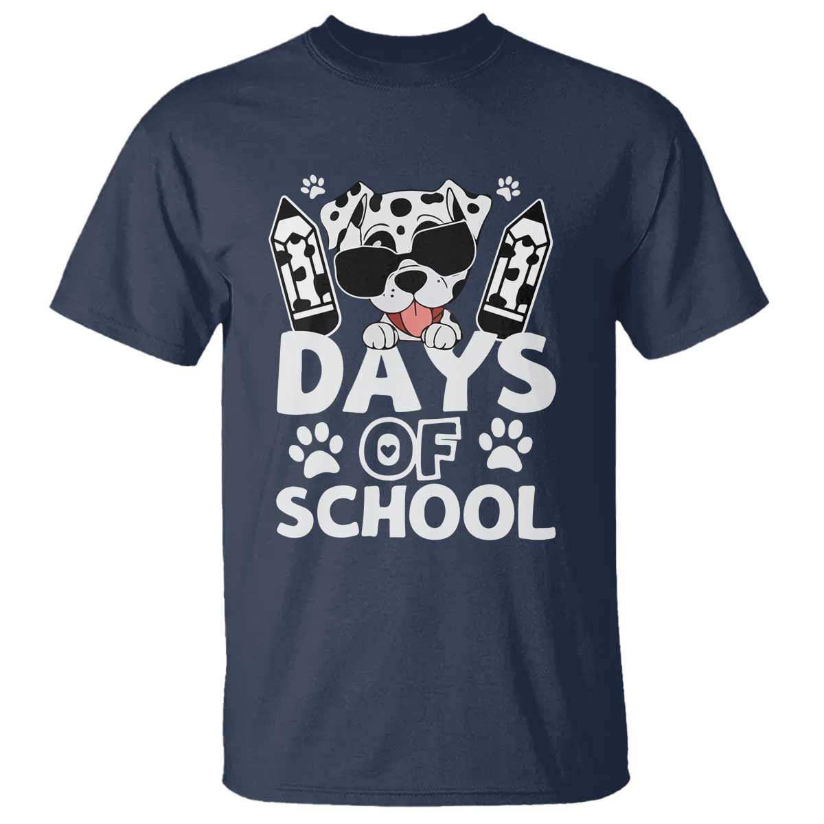 Funny 101 Days Of School Dalmatian Dog T Shirt 100th Day Of School