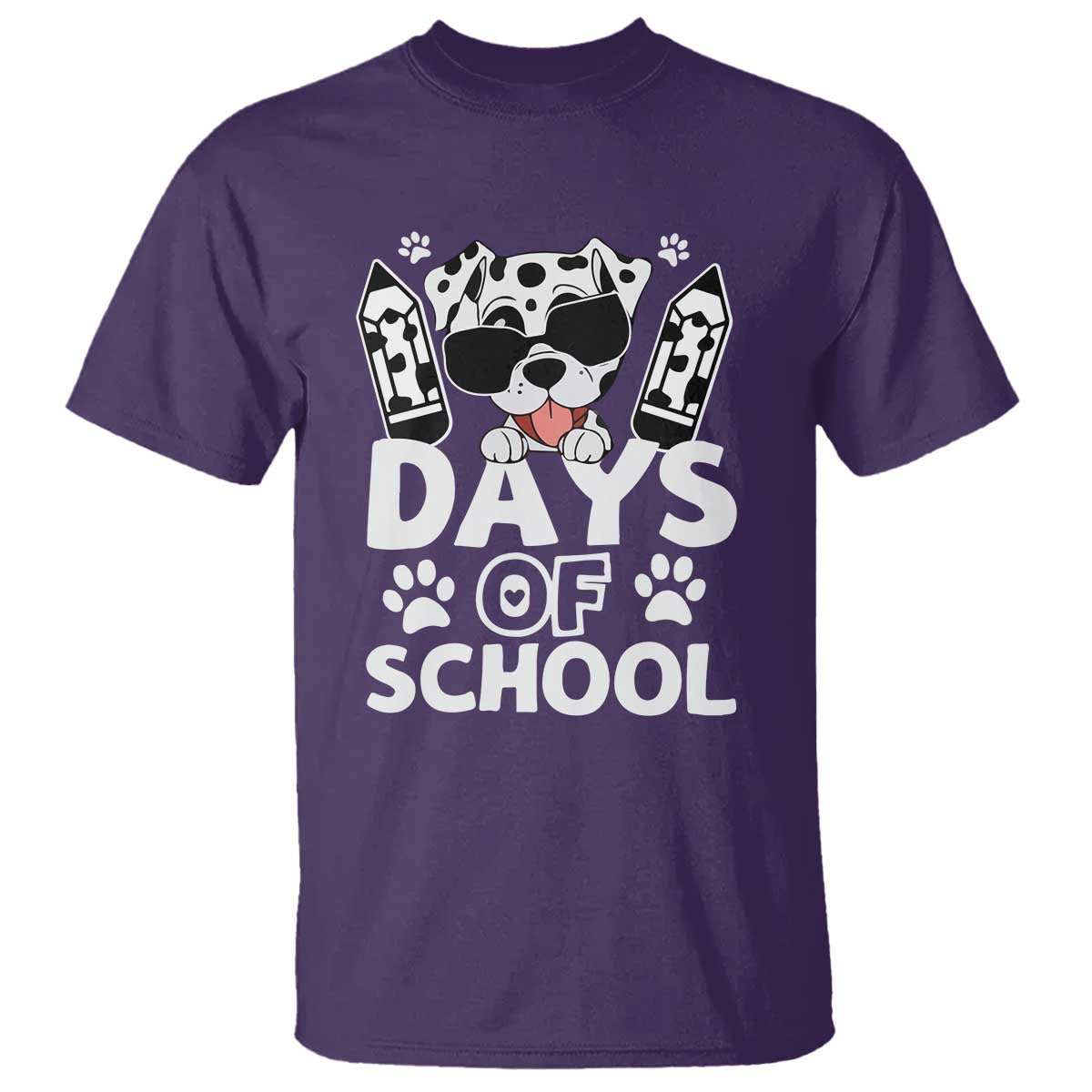 Funny 101 Days Of School Dalmatian Dog T Shirt 100th Day Of School