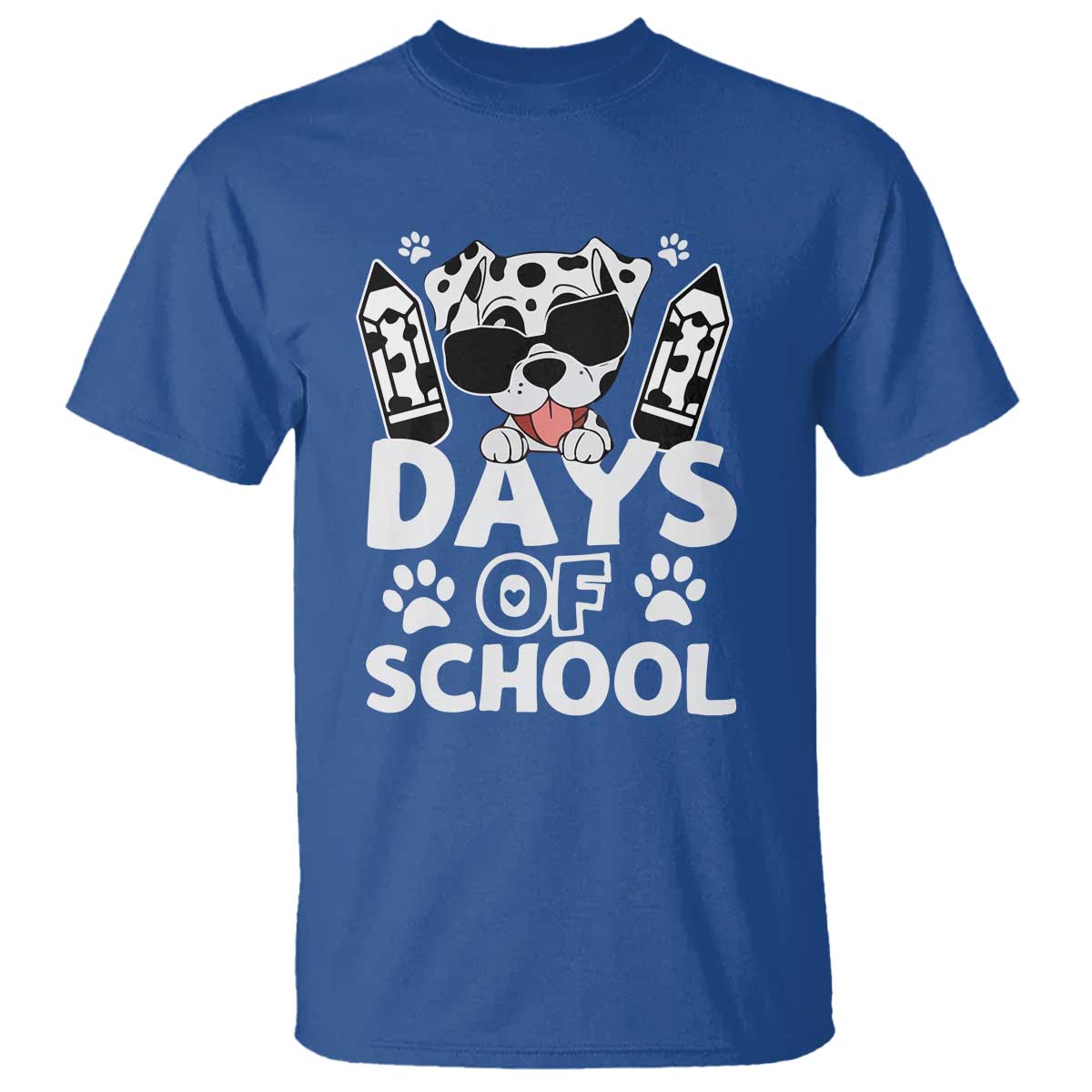 Funny 101 Days Of School Dalmatian Dog T Shirt 100th Day Of School