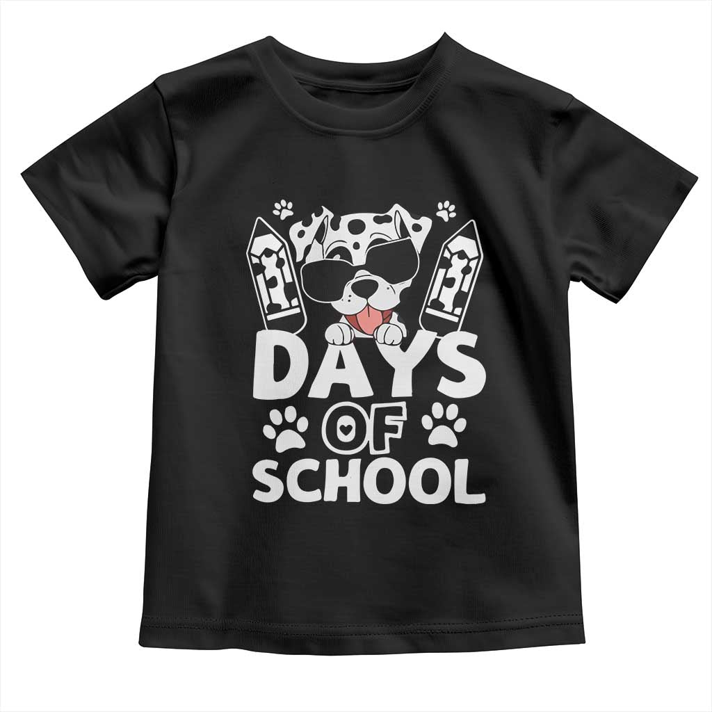 Funny 101 Days Of School Dalmatian Dog Toddler T Shirt 100th Day Of School
